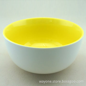 Ceramic Bowl, Yellow Inside/Glazed Outside, Measures 13 x 13 x 6.8cm, Dishwasher and Microwave Safe